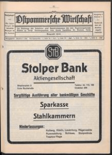 Ostpommersche Wirtschaft, November 1931, Nummer 5