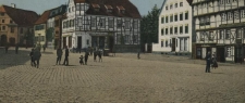 Soest. Marktlatz. Das Doppelgiebelhaus (Raabe-Abel) stammt aus dem Ende des 16. Jahrhunderts