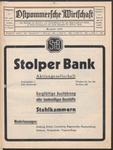 Ostpommersche Wirtschaft, August 1932, Nummer 4