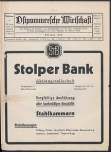 Ostpommersche Wirtschaft, Oktober 1932, Nummer 5
