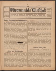 Ostpommersche Wirtschaft, Juni 1924, Nummer 4