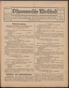 Ostpommersche Wirtschaft, November 1924, Nummer 8
