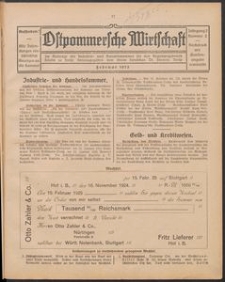 Ostpommersche Wirtschaft, Februar 1925, Nummer 2