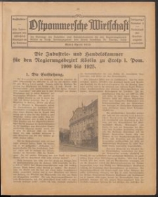 Ostpommersche Wirtschaft, Marz/April 1925, Nummer 3