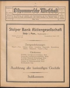 Ostpommersche Wirtschaft, Mai 1925, Nummer 4