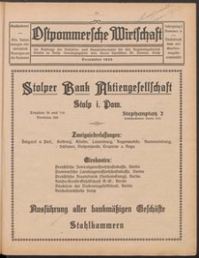 Ostpommersche Wirtschaft, Dezember 1926, Nummer 6