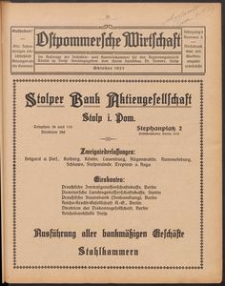 Ostpommersche Wirtschaft, Oktober 1927, Nummer 5