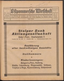 Ostpommersche Wirtschaft, Juli 1928, Nummer 3