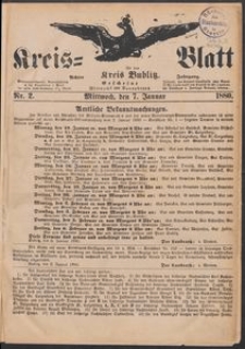 Kreisblatt f&uuml;r den Kreis Bublitz 1880