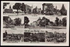 Stolp: ratusz i pomnik cesarza, Am Bahntor, ogr&oacute;d r&oacute;żany i kości&oacute;ł zamkowy, ogr&oacute;d zamkowy, Nowa Brama i Kaufmannswall, Brama Młyńska i okolice, rynek i kości&oacute;ł Mariacki, rzeka i Baszta Czarownic, rynek