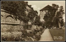 Mury miejskie, zamek i ogród zamkowy w Stolpie