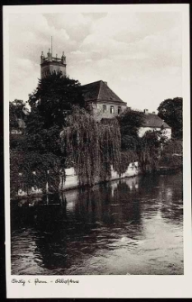 River in Stolp with the former St. Nicholas Church