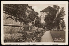 Town walls, castle and castle garden in Stolp