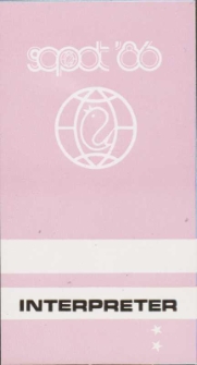 Identyfikator festiwalowy Sopot &rsquo;86 INTERPRETER