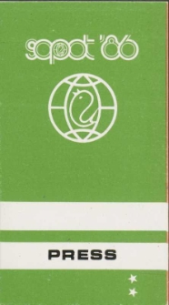 Festival badge Sopot '86 PRESS
