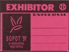 Identyfikator festiwalowy Sopot 91 28th International Music Festival EXHIBITOR