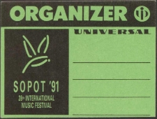 Identyfikator festiwalowy Sopot &rsquo;91 28th International Music Festival ORGANIZER