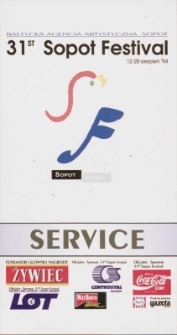 Identyfikator festiwalowy 31st Sopot Festival SERVICE
