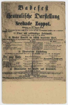 Poczt&oacute;wka, Badefeft und theatralifche Darftellung im Seebade Zoppot
