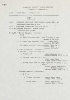 Scenariusz koncertu Międzynarodowego Festiwalu Piosenki Sopot &lsquo;89 &bdquo;Polska Promocja&rdquo; czwartek 17.08.1989 r.