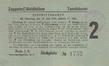 A ticket to the Forest Opera in Sopot for the opera performance of Richard Wagner "Tannhauser"