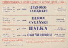Repertoire-July 1968 of the State Baltic Opera and Philharmonic in Gdańsk, schedule of performances in the Forest Opera House