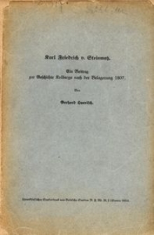 Carl Friedrich von Steinmetz. Ein Beitrag zur Geschichte Kolbergs nach der Belagerung 1807