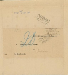 Pismo urzędowe z Kr&oacute;lewskiego Sądu Okręgowego z Koelln (Kolonia) z 15 lipca 1878 r.