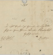 List nadany w Kartuzach 26 sierpnia 1865 r.