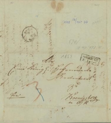 Przesyłka nadana w Sulęczynie 31 maja 1863 r.