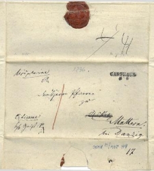 List nadany w Kartuzach w 1836 r.