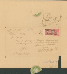 Przesyłka nadana 2 grudnia 1884 r. w Kartuzach