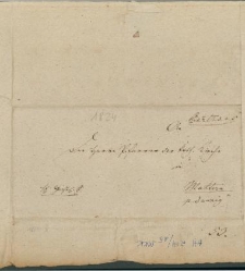 Pismo urzędowe nadane w Kartuzach w 1824 r.