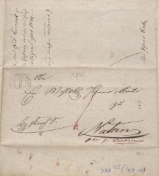 List nadany w Kartuzach w 1845 r.