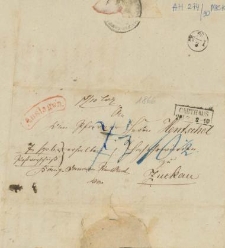 Przesyłka sądowa nadana w Kartuzach w 1866 r.