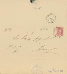 List nadany w Kartuzach 14 stycznia 1886r.