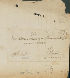 Przesyłka sądowa nadana w Kartuzach w 1864 r.