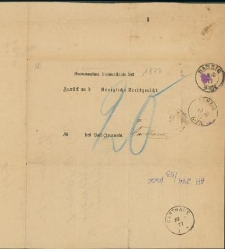 Przesyłka pocztowa nadana w Gdańsku 18 października 1877 r.