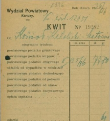 Kwit pochodzący z Powiatowej Kasy Komunalnej