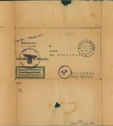 Przesyłka z sądu w Kartuzach z 4 stycznia 1945 r.