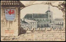 Kości&oacute;ł Mariacki w Stolpie oraz herb