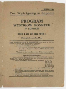 Program zawod&oacute;w hipicznych w Sopocie