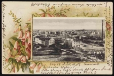 Panorama Stolpu: tory kolejowe na p&oacute;łnocy, kości&oacute;ł Mariacki