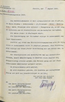 Pismo II Okręgu Wojskowego w Szczecinie do prezydenta rejencji pilskiej, szczecińskiej i koszalińskiej z 8.08.1928