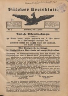 B&uuml;tower Kreisblatt 1915