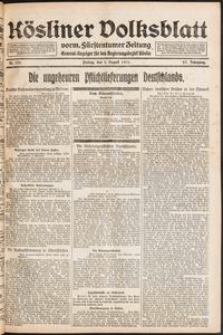 Kösliner Volksblatt [1919-08] Nr. 177