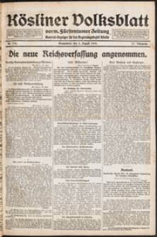 Kösliner Volksblatt [1919-08] Nr. 178