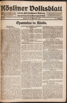 Kösliner Volksblatt [1919-09] Nr. 219