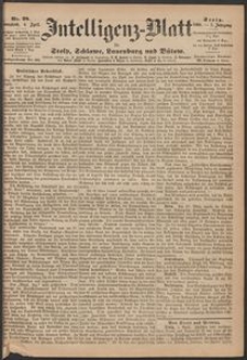 Intelligenz-Blatt f&uuml;r Stolp, Schlawe, Lauenburg und B&uuml;tow. Nr 28/1868 r.