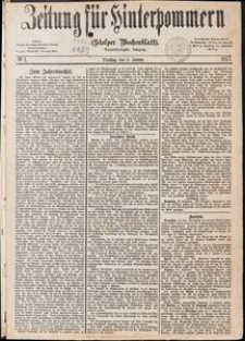 Zeitung f&uuml;r Hinterpommern (Stolper Wochenblatt) Nr. 1/1877